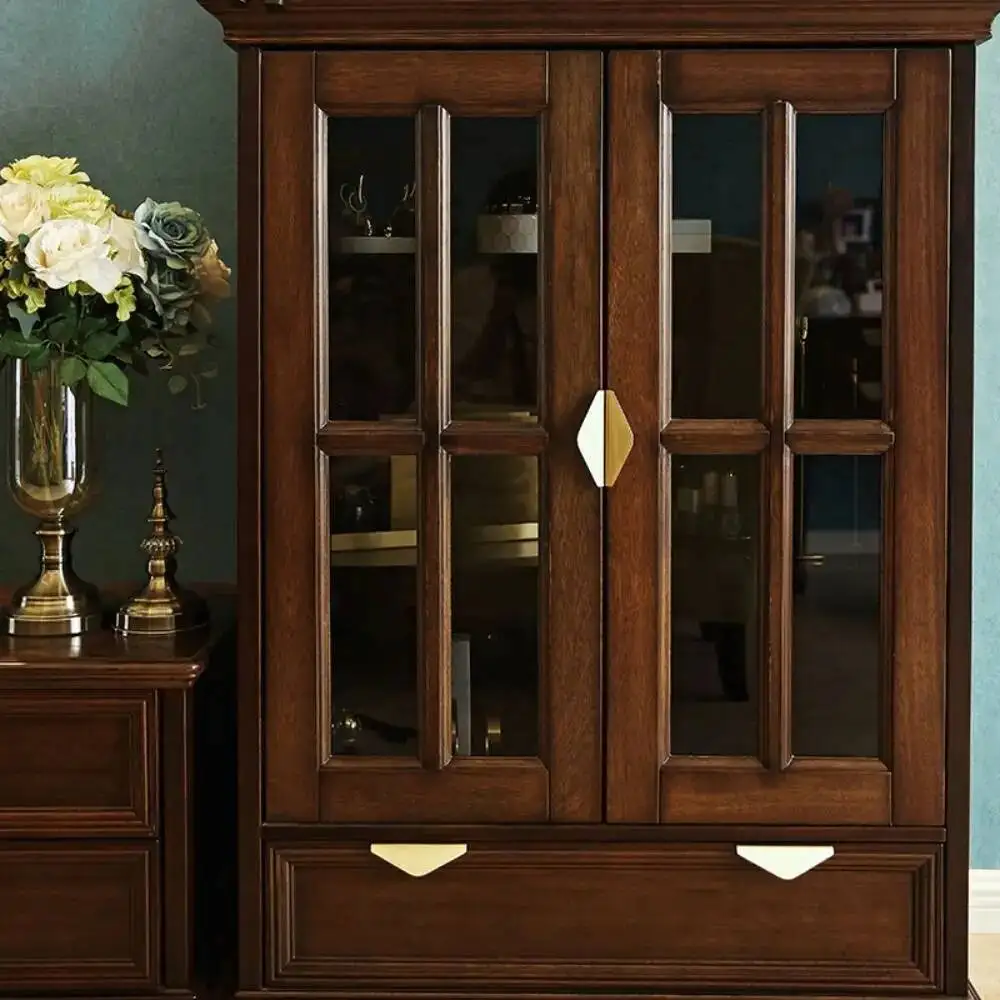 

Brass Cabinet Pulls Elegant Gold American Style Vintage Pure Copper Cupboard Handles