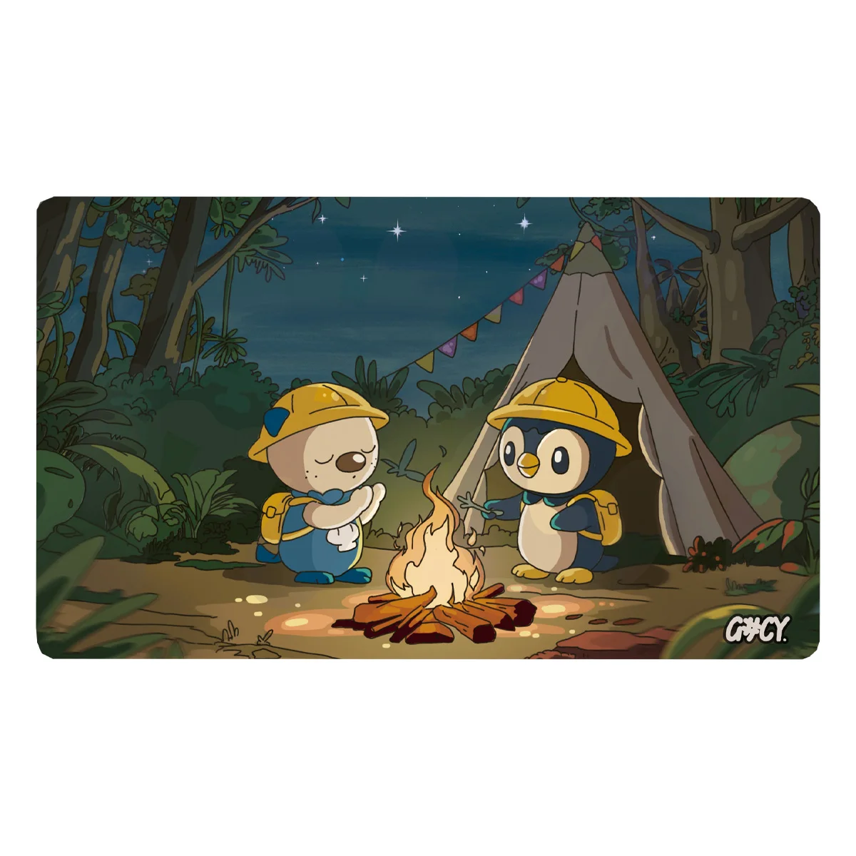 

600X350X2Mm Diy Ptcg Piplup Cute Card Battle Mat Ptcg Oshawott Single Player Board Game Card Duel Plate Battle Mat Gift Toys
