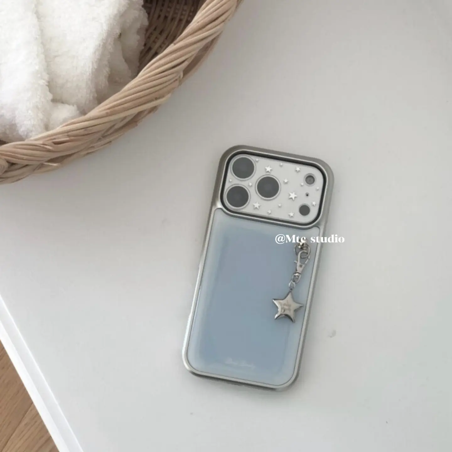 Korean Ins Gentle Minimalist Milk Blue Phone Case For iPhone Ultra 18 17 AIR 16 15 14 13 12 11 ProMax Plus Y2K Cover - view 6