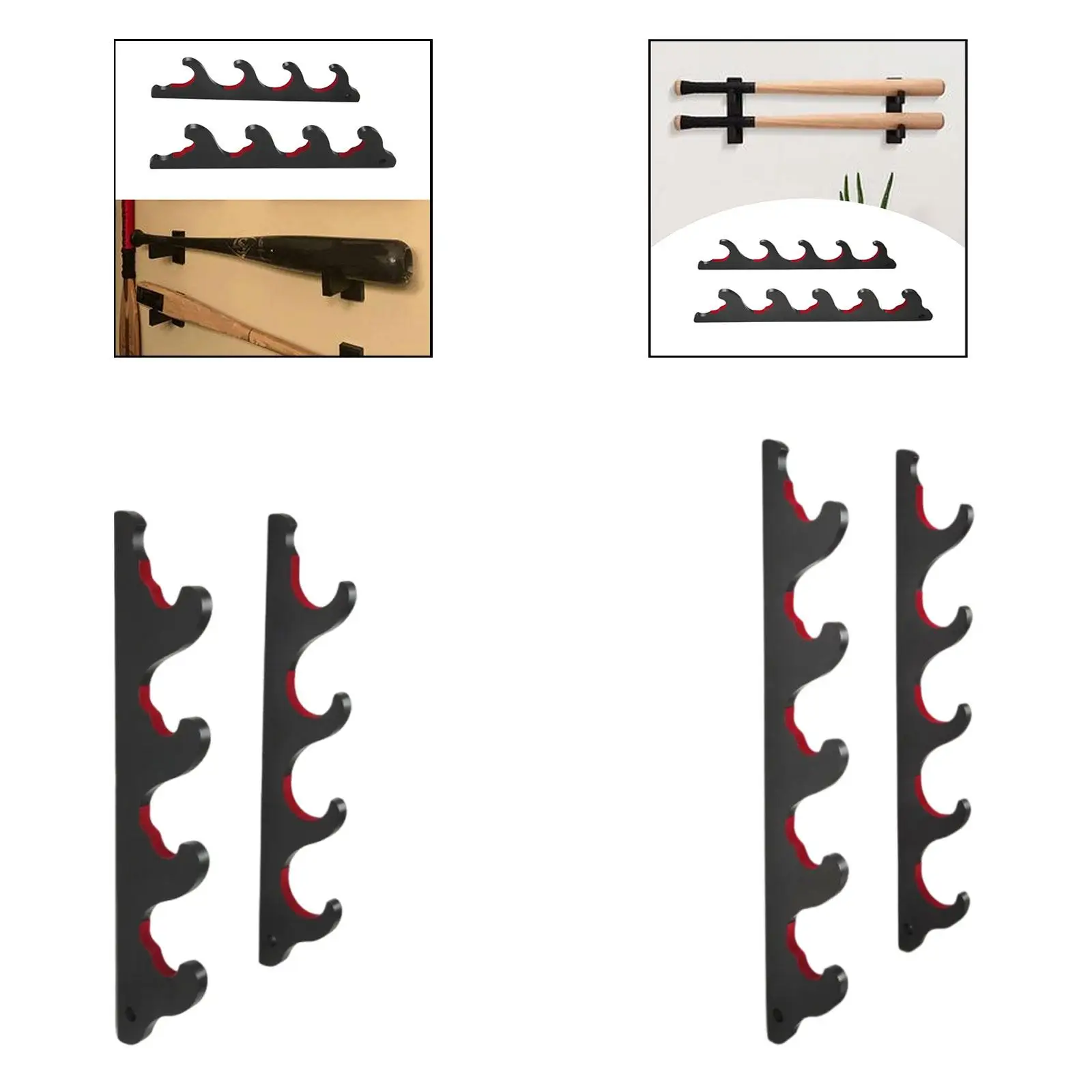 

Baseball Bat Hanger Wall Mounted Black Color Accessories Softball Bat Holder