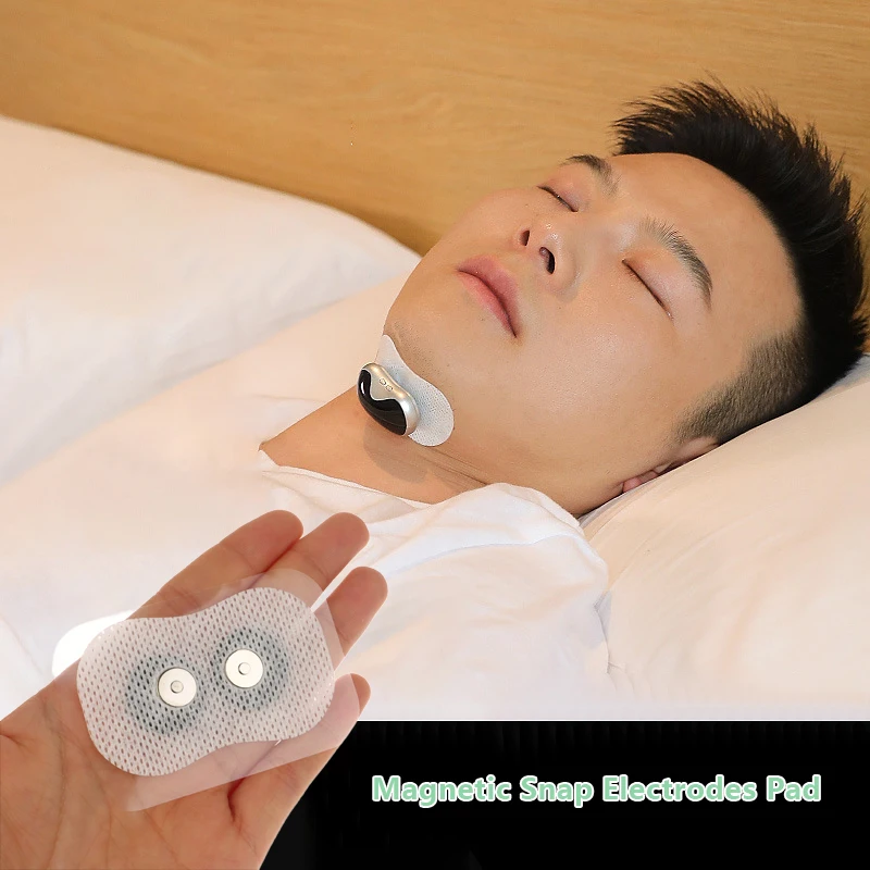 2Pcs/Bag Magnetic Snap Gel Electrodes Pad For Smart Anti Sleep Stop Snoring Device For Chin Throat Snore Reducing Aids Sticker