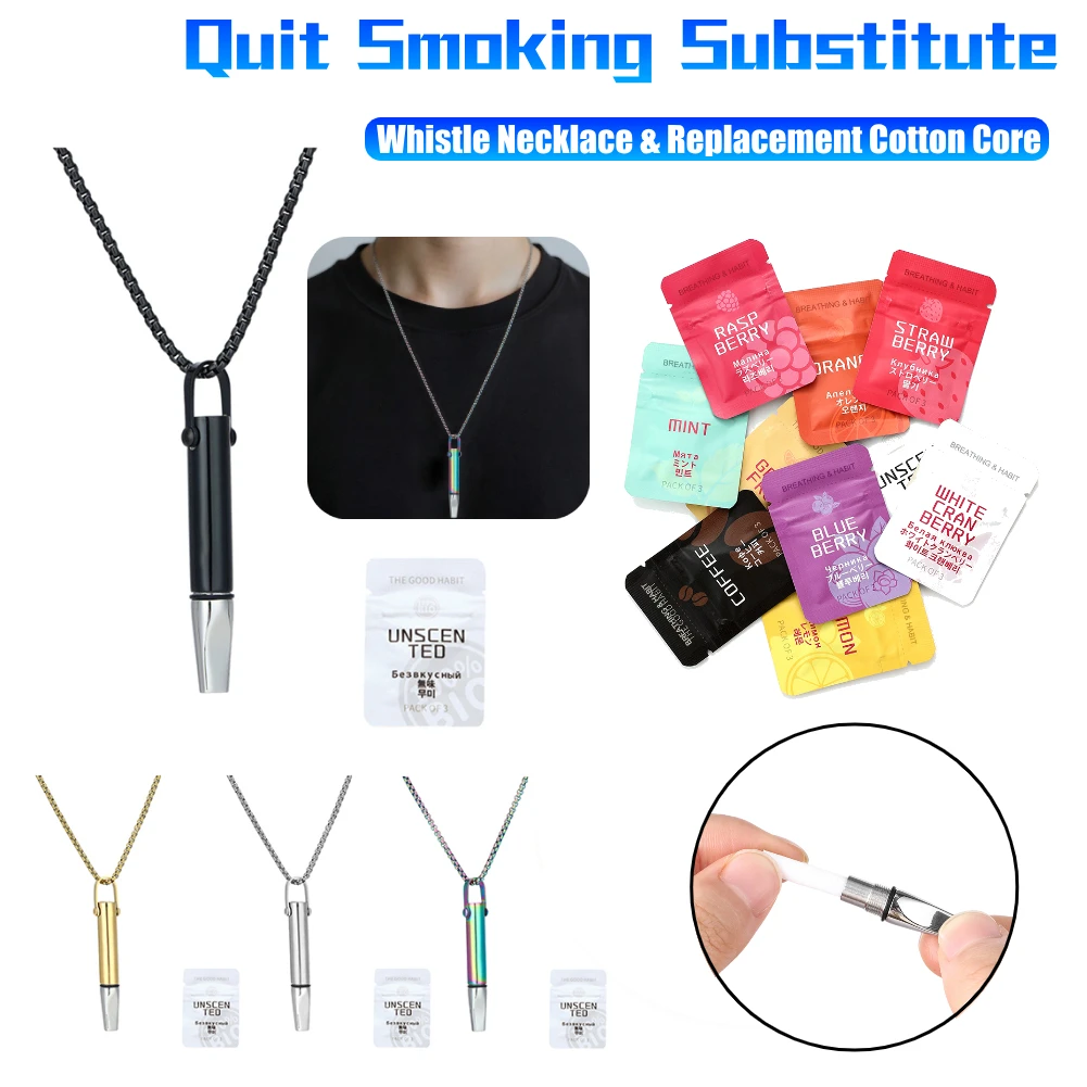 Craving Relief Inhaler Quitting Smoking Substitute Meditation Pendants Stop Smoking Wood Stick Stress Relief Anxiety Necklace