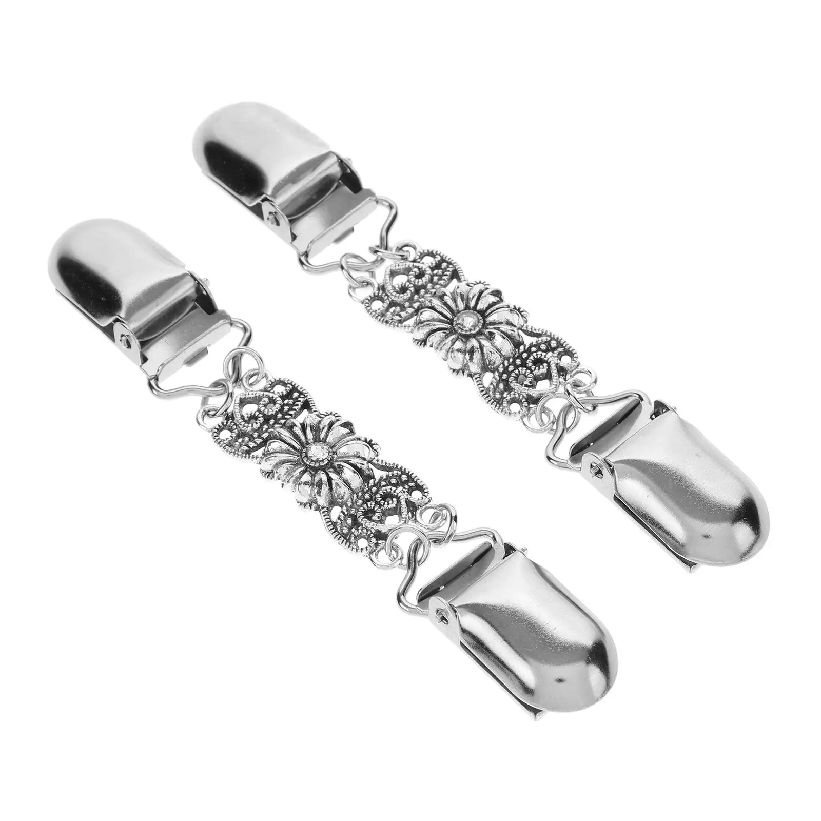 

2 Pcs Diamond Brooch Women Sweaters Metal Clip Decorative Cardigan Clips Zinc Alloy Cinch for Back of Dress Clothing Miss