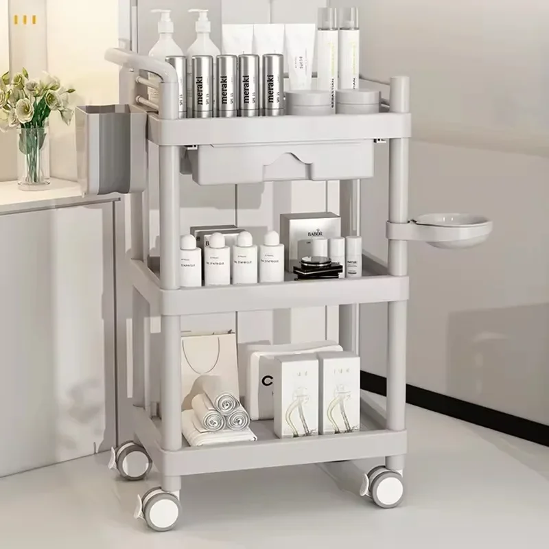 

Hairdressing Suitcase With Wheels Trolley Makeup Mini Spa Auxiliary Cart Elegant Hairdresser Aesthetic Roulette Storage Bar