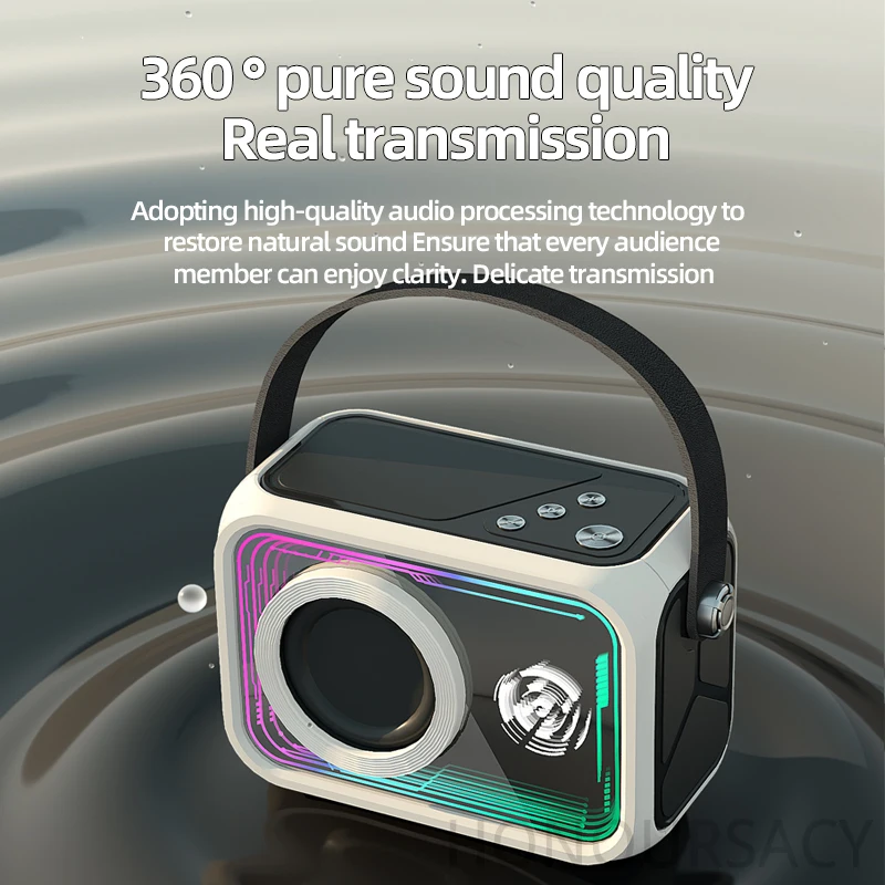 ألف طبقة مرآة سمّاعات بلوتوث لاسلكي ملون Boomboxs مرآة مضيئة أضواء RGB مضخم صوت محمول TF مشغل MP3