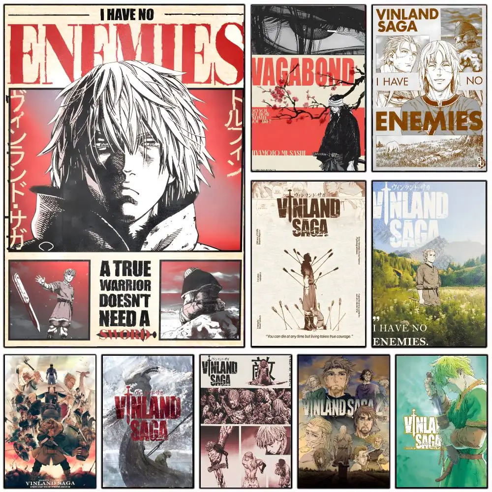 Gritty Anime V-Vinland Saga Poster Wall Art Print Decorative Mural Home Decor Gift Unframed