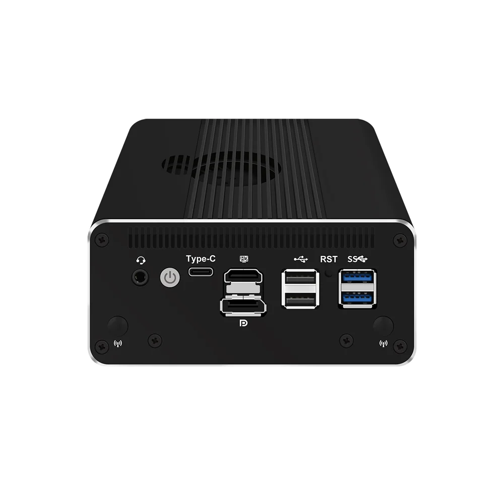 Urządzenie HUNSN Micro Firewall, Mini PC,Router PC, rdzeń I3/I5/I7/Pentium 7505, RJ50,4 x 2.5GbE I226-V, 2SFP + optyczne 10Gbe 82599ES