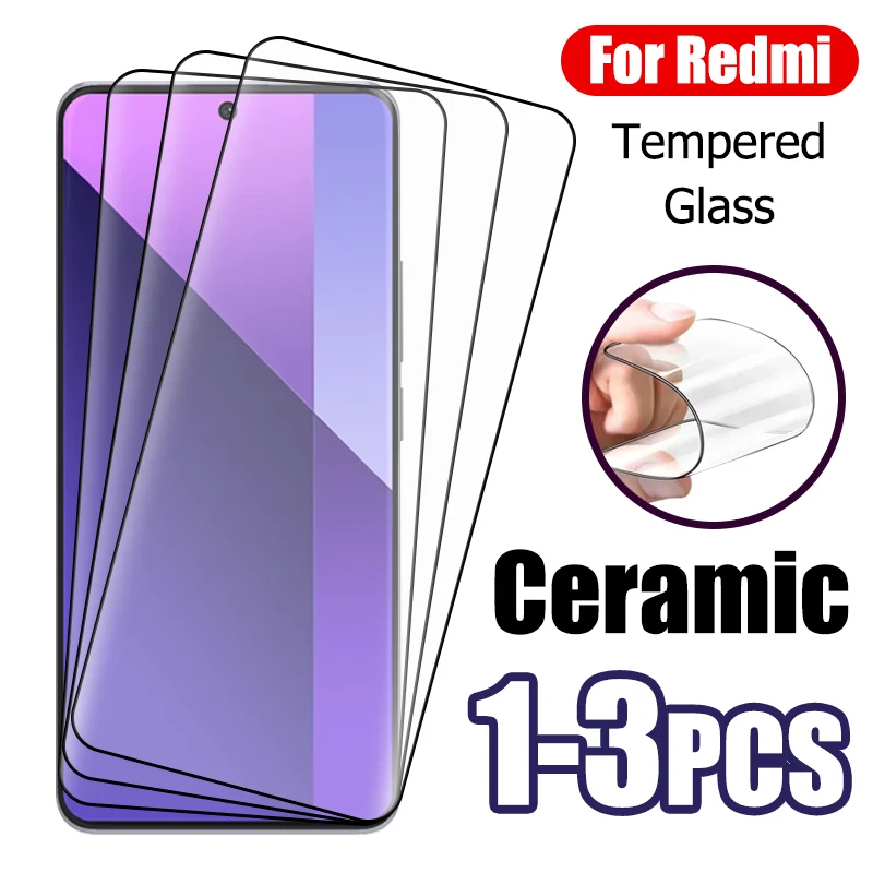 1-3Pcs Ceramic Front Film For Redmi Note 13 10 9 Pro 12 11 Screen Protector For Poco F5 X5 X3 F3 Tempered Glass HD Soft Clear