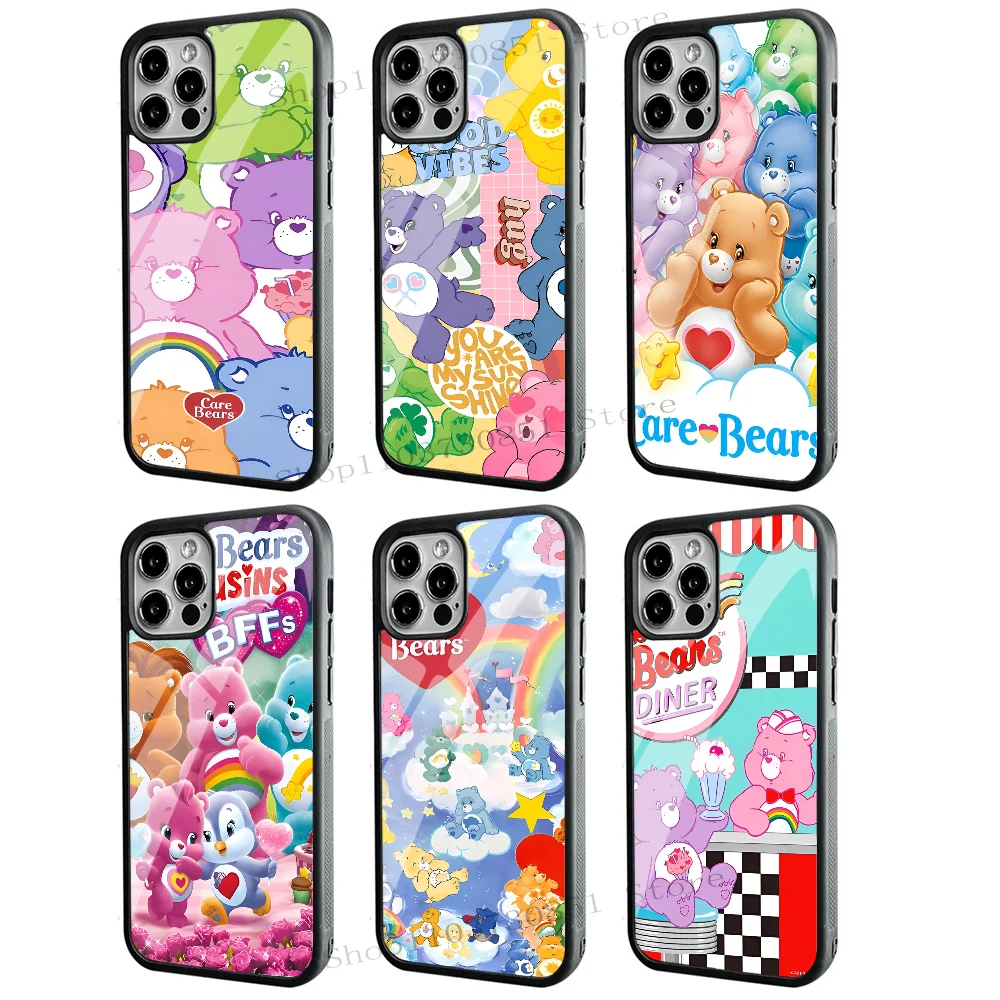 Cartoon C-Care Bears Phone Case Mobile Phone Cases For IPhone 15 14 13 Pro Max 11 12 Mini Alex Mirror TPU Shell