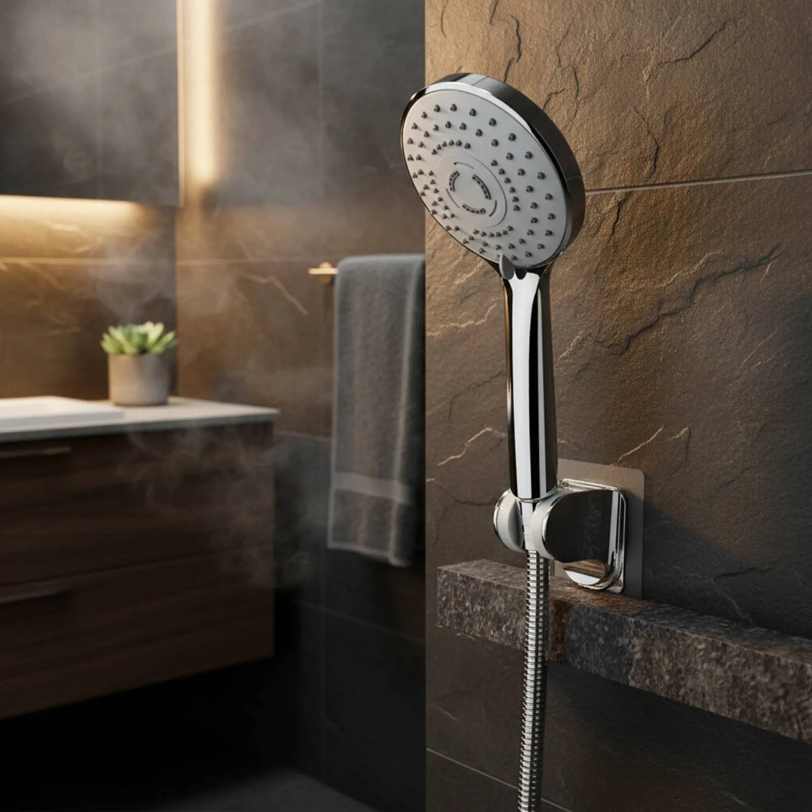 

Shower Head with Extension Extension Water Saving Square Shower Head System Bathroom Fixture Stainless Steel All Metal