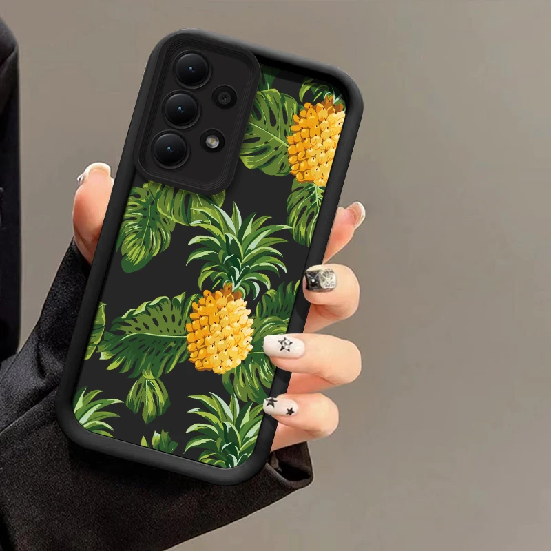 حافظة لهاتف سامسونج جالاكسي A07 A22 A12 A51 A71 A21S A31 A06 A05 A05S A04E A04S A03 Core A32 زهرة ناعمة برتقالية أناناس كابا #5