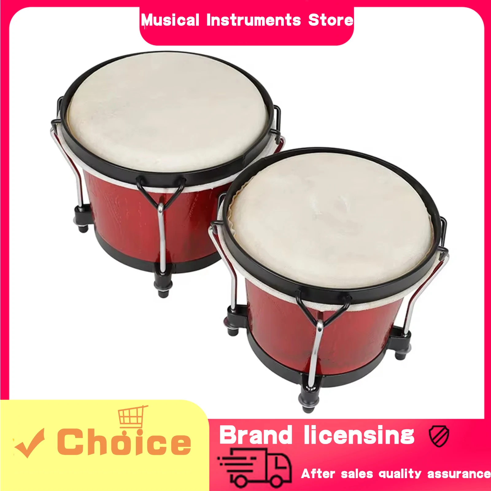 IRIN tambores Bongo africanos instrumento de percusión de sonido claro de madera pandereta de piel de cabra gruesa juguetes de ritmo regalo musical puede afinar