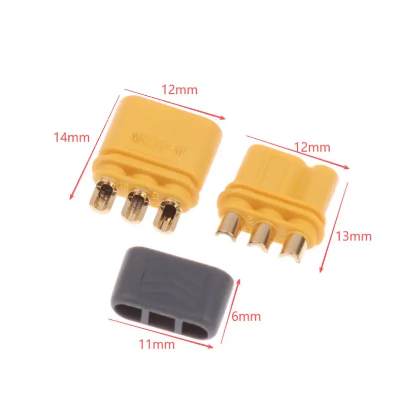 5 ペアアマス MR30 オスメスコネクタプラグとシースハウジング付き RC リポバッテリーマルチコプター飛行機アクセサリー