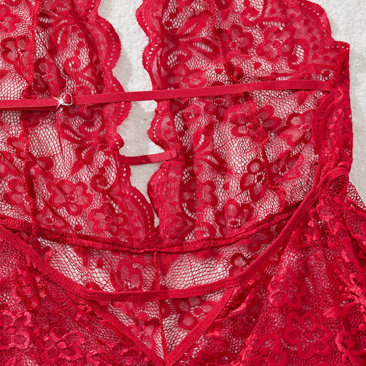 حجم كبير 4XL ملابس داخلية شفافة حمراء للنساء المثيرة الملابس الداخلية الجنس منامة Crotchless فائقة مثير الإباحية الدانتيل صنم ارتداءها