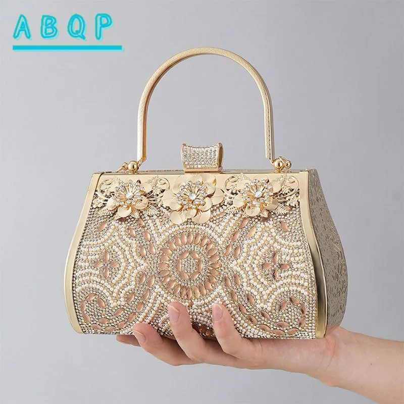 Dinner Handbag with Diamonds Shiny Dinner Party Women's Handbag Luxury Brand Exquisite Fashion Diamond-encrusted Shoulder Bag