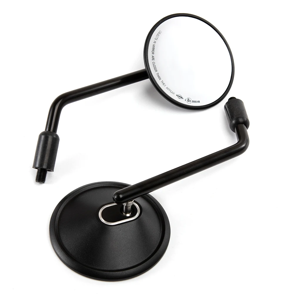 1 par preto espelho retrovisor da motocicleta universal scooter espelhos 10mm para honda cb 350 450 550 600 650 750