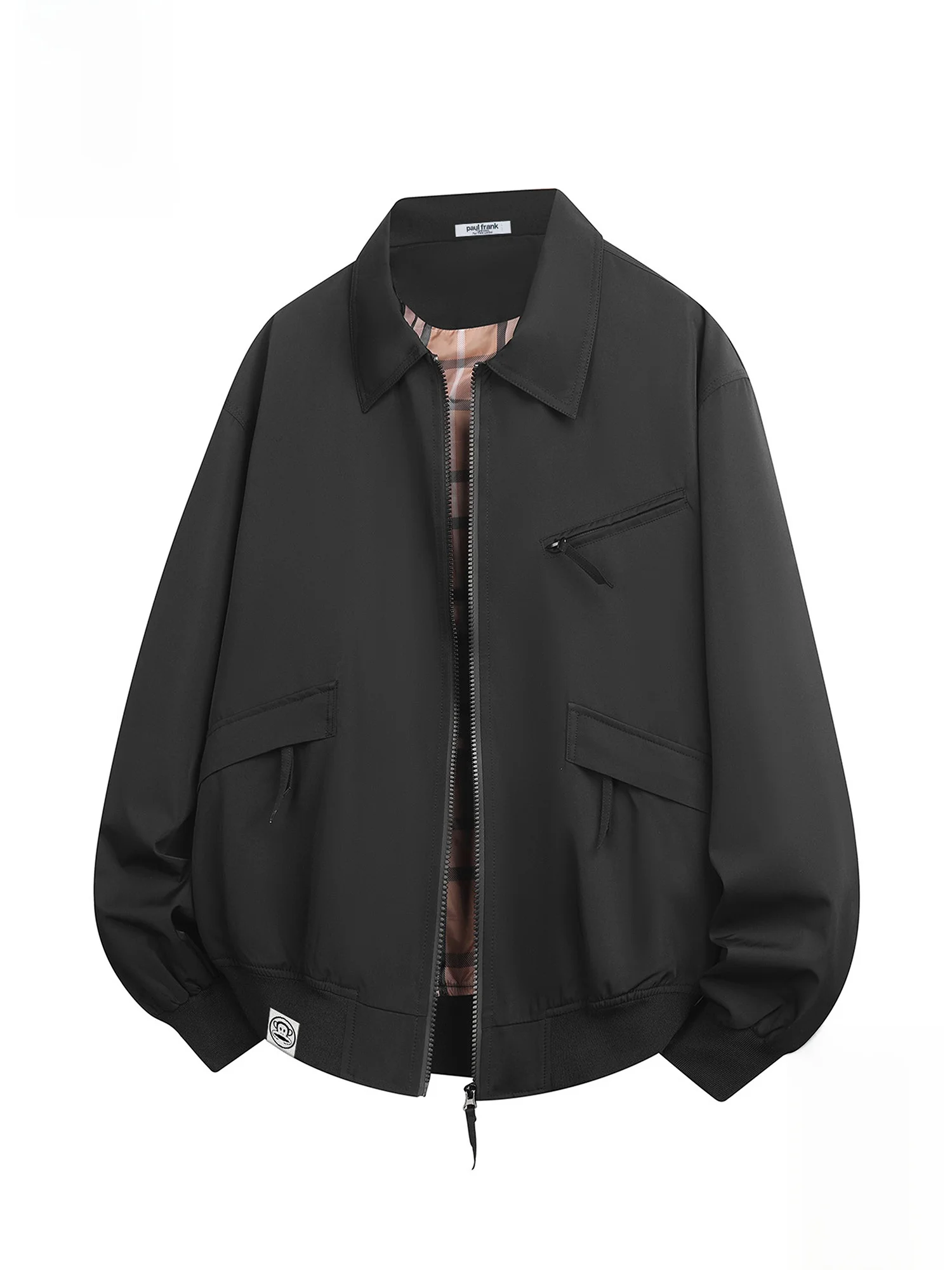 

Мужская куртка Paul Frank Premium с отложным воротником, свободного кроя, весна 2026, повседневная верхняя одежда из полиэстера, с длинными рукавами, на молнии