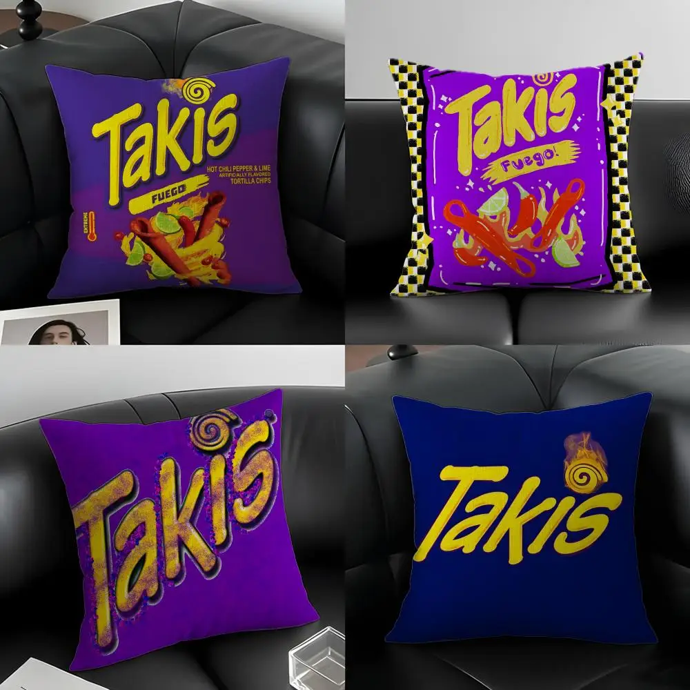 Snack Takis Cushion Cover Natural Linen Pillowcase Set, All-in-One Decor for Sofa, Bedroom & Chair