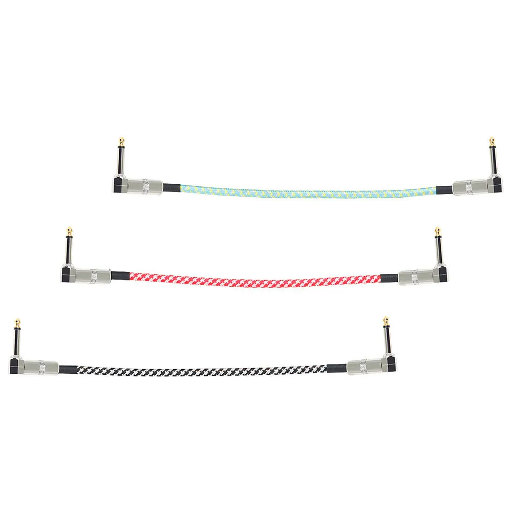

3Pcs Guitar Patch Cable 6.35mm Male to 6.35mm Male Nylon Outer Shell Durable Effect Cable for Electric Guitar Bass Keyboard