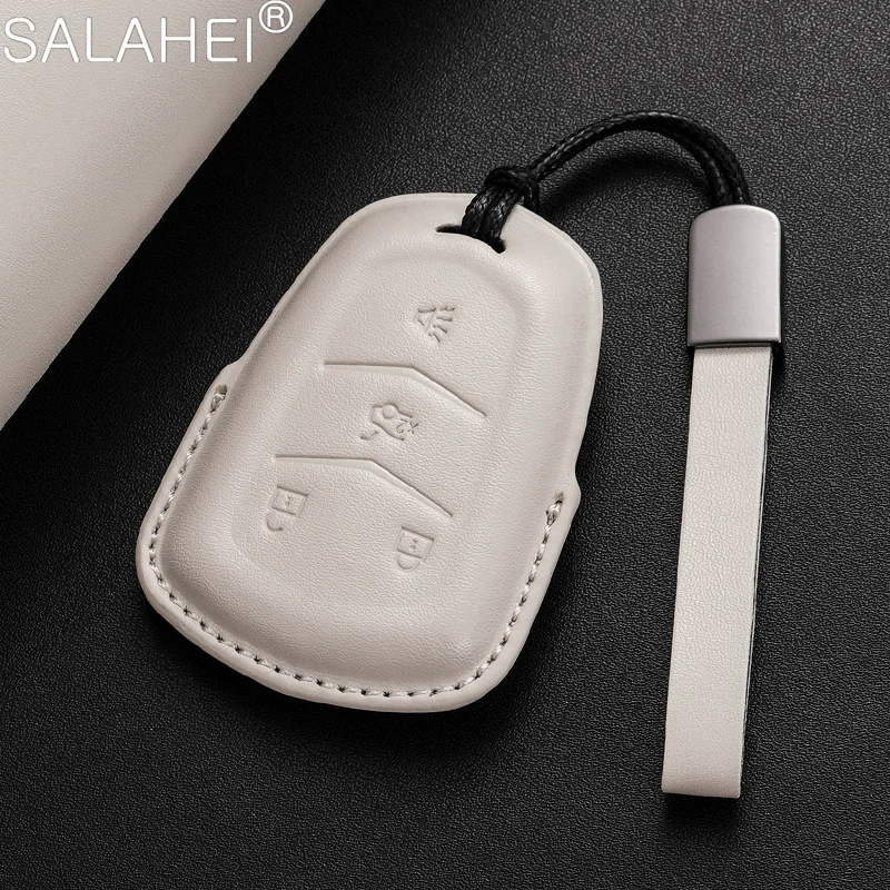 

Leather Car Key Case Cover Shell Holder For Cadillac GMC ATS CT6 CTS DTS XT5 Escalade ESV SRX STS XTS ELR 2014 - 2018 Accessory