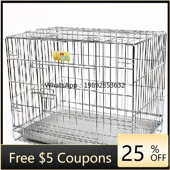 

ZZ Wyj Folding Pet Iron Cage Small and Medium Sized Dog Cat Rabbit Teddy Bichon Dog Cage House
