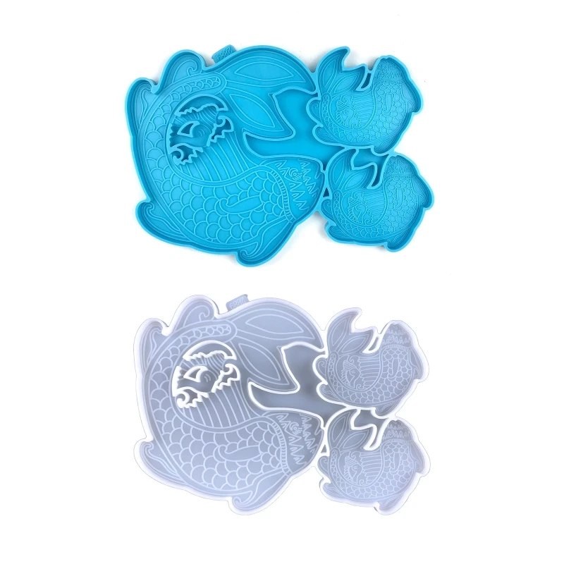 

Silicone Resin Mold Goldfish Shaped Epoxy Casting Molds for Office Home Ornament