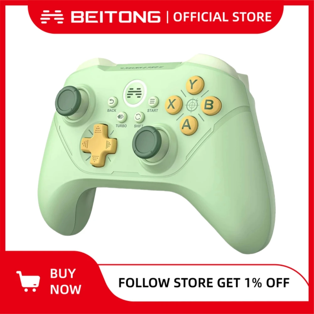 

BEITONG Asura 2 Pro PC Game Controller Hall Effect Trigger Mechanical Button Turbo 600mAh Wireless Gamepad for PC/Android