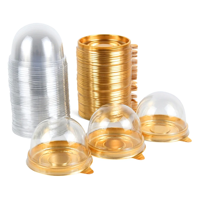 Mini cajas de plástico transparente para cupcakes, recipiente para muffins con cúpula para muffins, decoraciones para hornear postres, cumpleaños y bodas, 10/30/50 Uds.