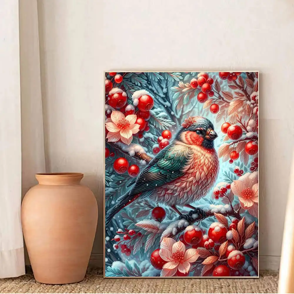 Huacan الماس الفن اللوحة الطيور الشتاء الحيوان كامل مربع جولة الماس التطريز زهرة فسيفساء الراين