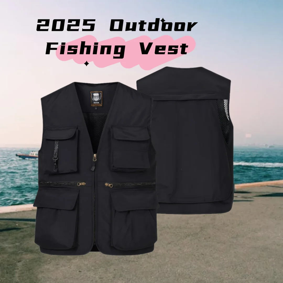 

2025 популярный жилет для отдыха на открытом воздухе, мужской новый дышащий жилет с несколькими карманами для занятий спортом на открытом воздухе, высококачественный дизайн, мужской жилет для отдыха