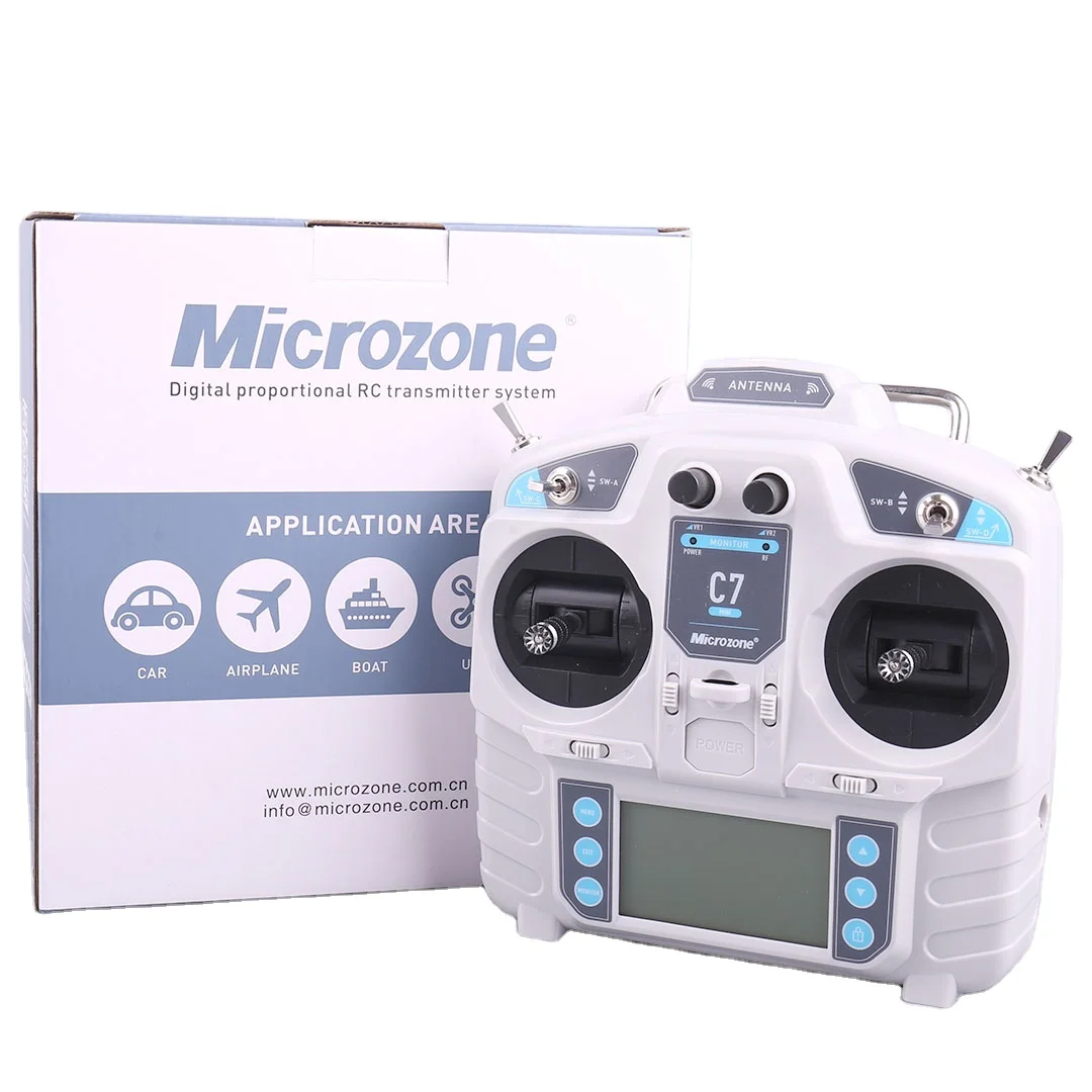 MicroZone MC7 MINI 2.4G Controller Transmitter with E6R-E Receiver Radio System for RC Airplane Drone Multirotor Helicop