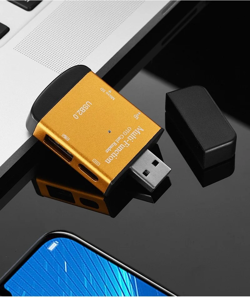 USB Card Reader Type-c Android Mobile Computer All-In-One OTG2.0 SD/TF/U Disk Four-In-One Card Reader Transmisi Berkecepatan Tinggi