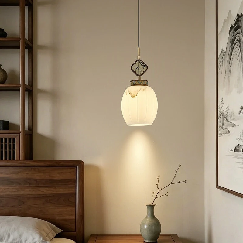 Small chandelier single-head bedroom headboard, entryway, hallway lighting fixtures vintage