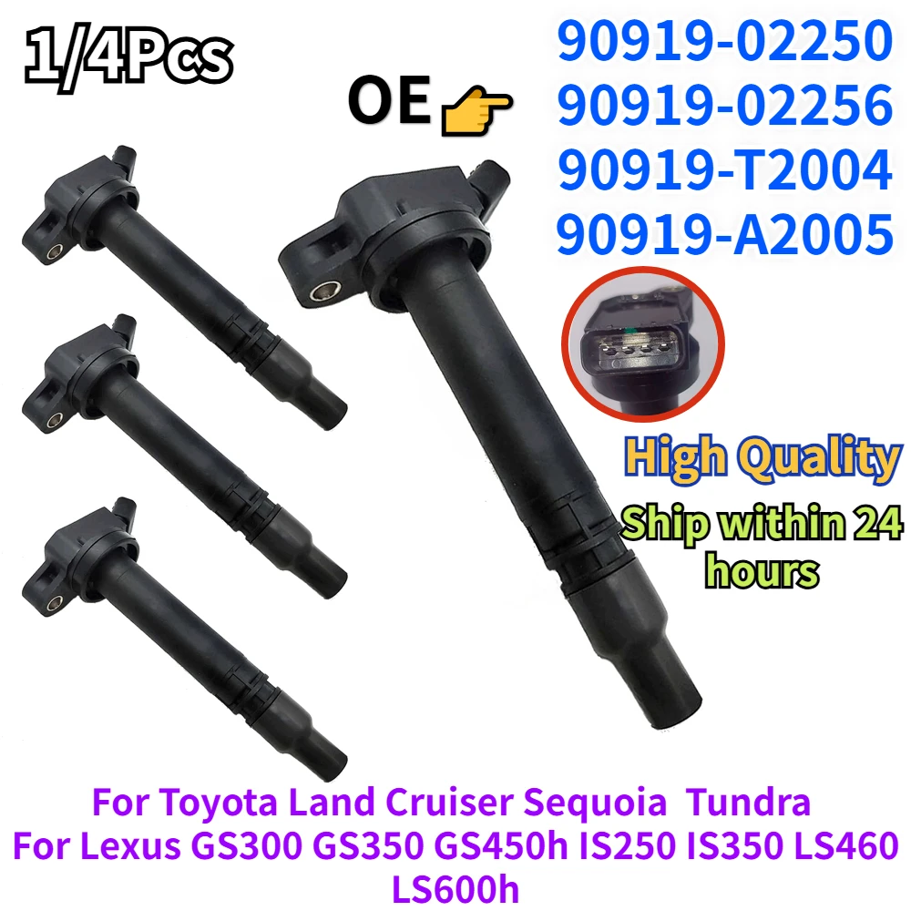 Car ignition coil 9091902250 For Toyota Sequoia Lexus GS300 GS350 IS250 LS460 90919-02250 90919-02256 90919-A2005 90919-T2004