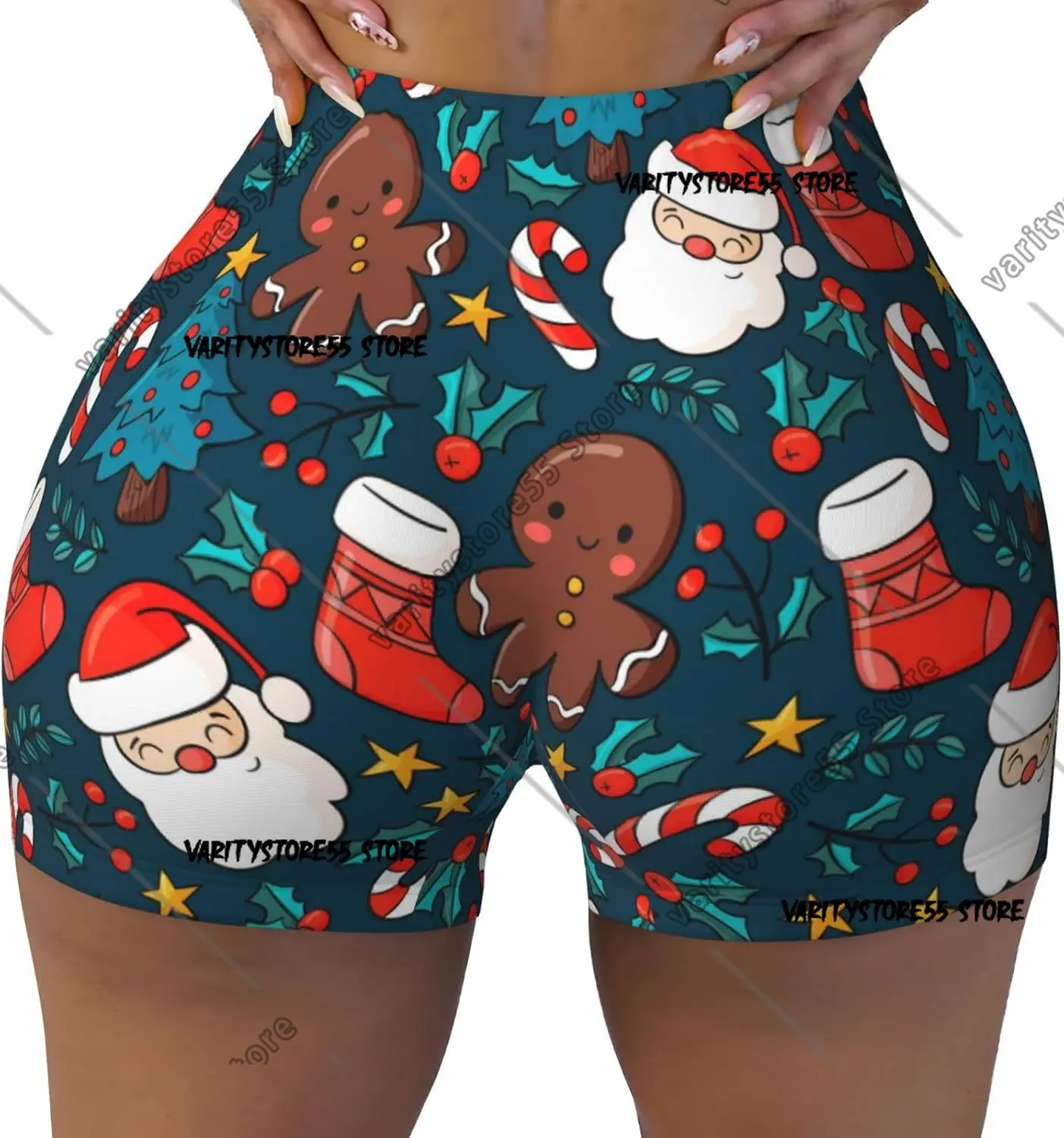 

Пряничные женские шорты для йоги с высокой талией, эластичные спортивные шорты для спортзала, байкерские шорты для тренировок, спортивные шорты для бега