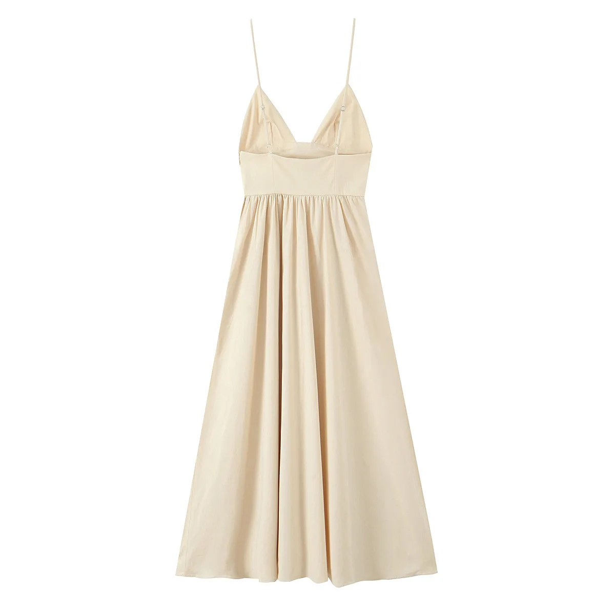 女性ミディドレスセクシーなチューブスタイル V ネックバックレスミッドウエストサイドジッププリーツ A ラインサスペンダードレス夏の新しいシックなドレス