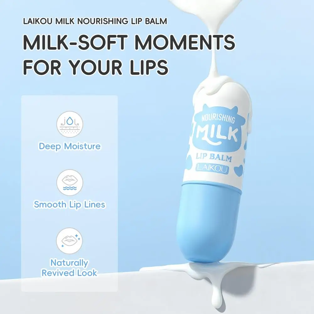 Milk Nourishing Lip Balm 3.5g Shea Butter Jojoba Oil Long-lasting Moisturizing Hyaluronic Acid Smooth Lip Care view 3
