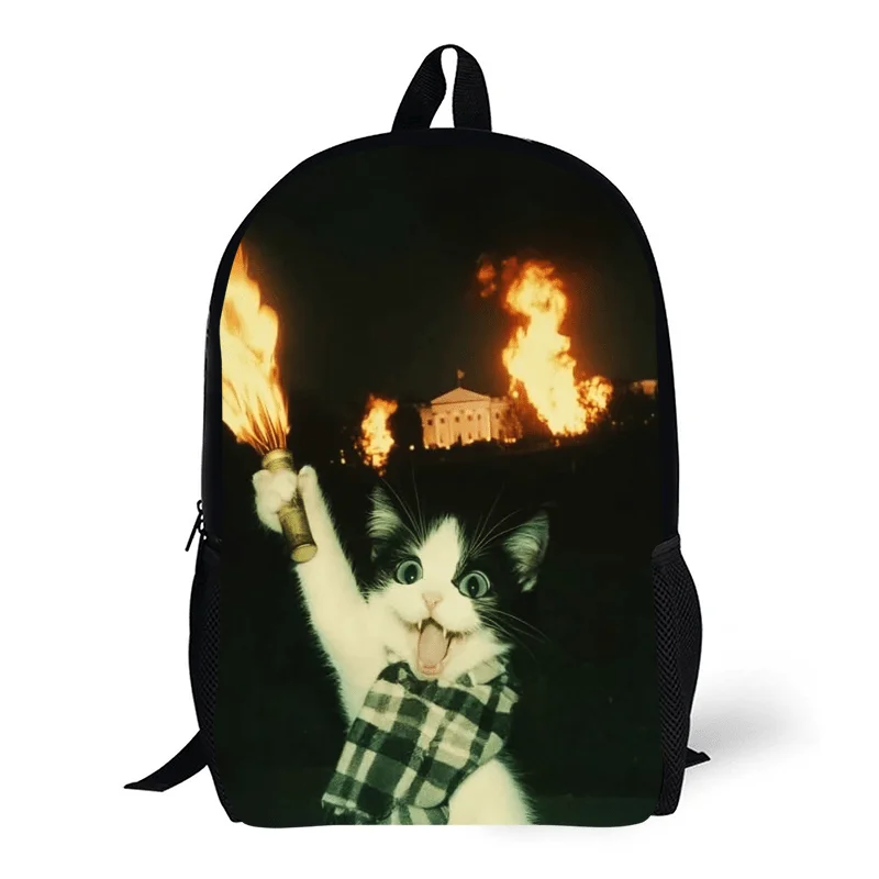 

Authorization - 1 Bad Cat Arson Report Emoji Design Backpack, Lightweight and Stylish, with Adjustable Shoulder Straps