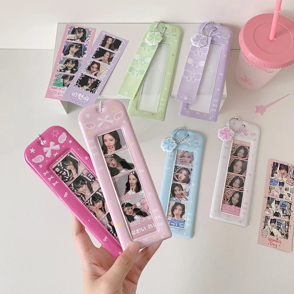 Candy Color Bowknot Photo Booth Frames - Cartoon Photo Booth Album For 2X6 Inch Photo Strips Wedding Album 2 X 6 Bookmark Holder