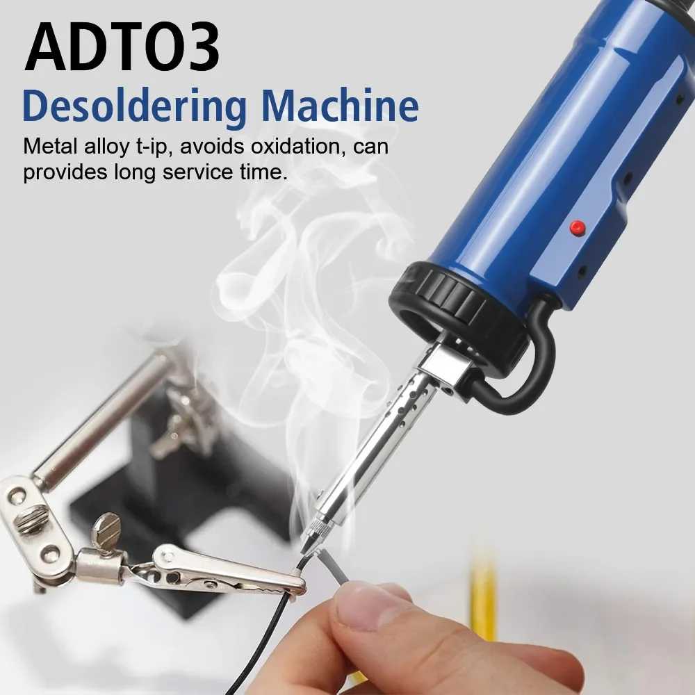 Remove Pump with 3 Suction Nozzle ADT03 Electric Solder Automatic Tin Sucker New Desoldering Machine Portable Vacuum Soldering