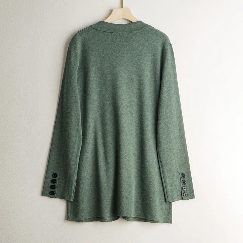 2025 Women's Fashion Autumn New 64% Natural Mulberry Silk Women's Suit Collar with Simple and Elegant Cashmere Knitted Sweater