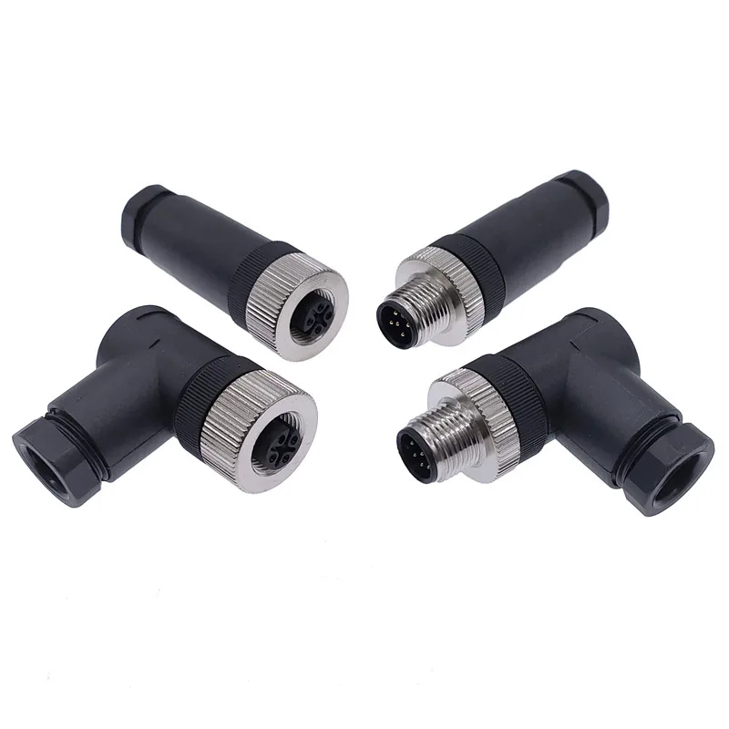 10Pcs M12 A-Code Sensor Connector Set, 4Pin 5Pin Waterproof Male Female Plug, Screw Threaded Coupling Industrial Connector
