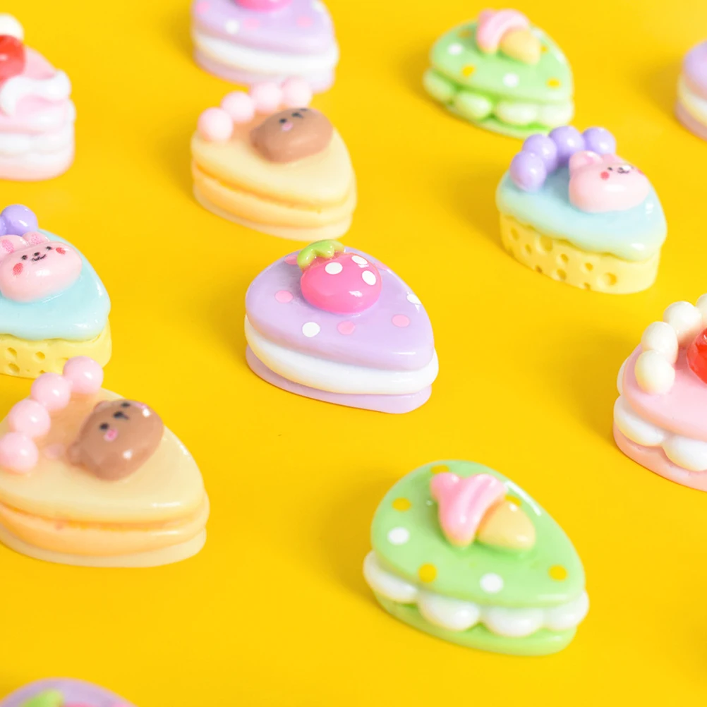 

30 Pcs Cake Food Accessories Children Mini Tiny Model Resin Simulated Kids Pretend Toys Miniature Dessert for