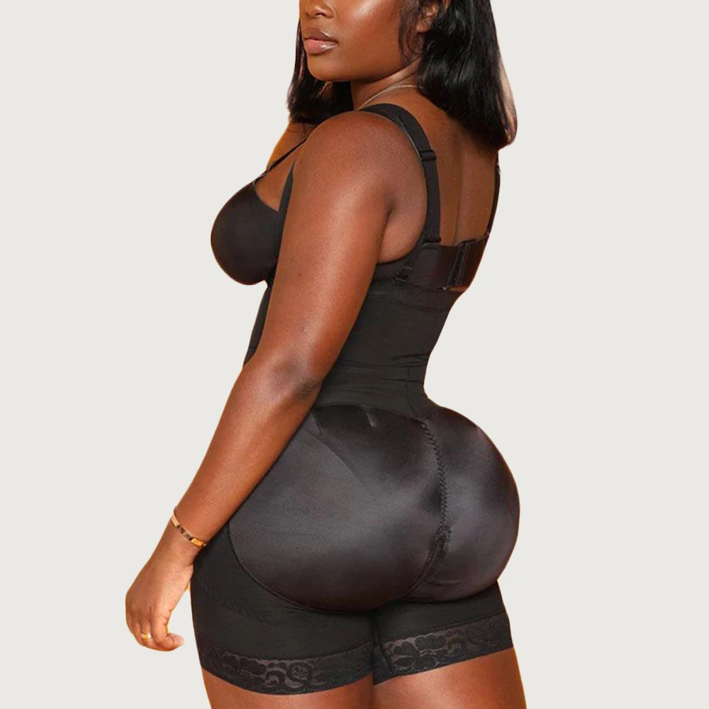 Zandloper Body Builder Fajas Side Rits Body Shaper Butt Lifting Enhancer Verstelbare Bodysuit