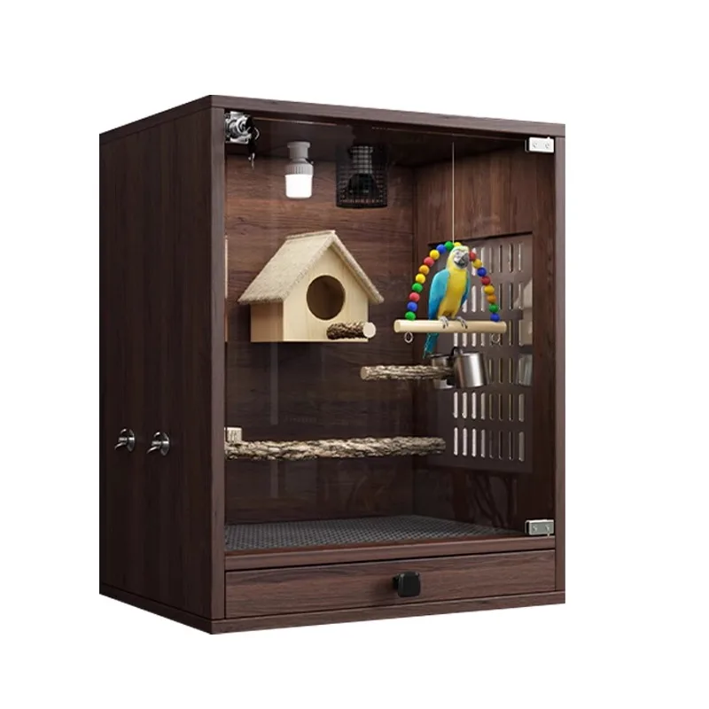 Bird cage, parrot cage, nest insulation, solid wood breeding box, peony bird cage, special intelligent temperature control pet c