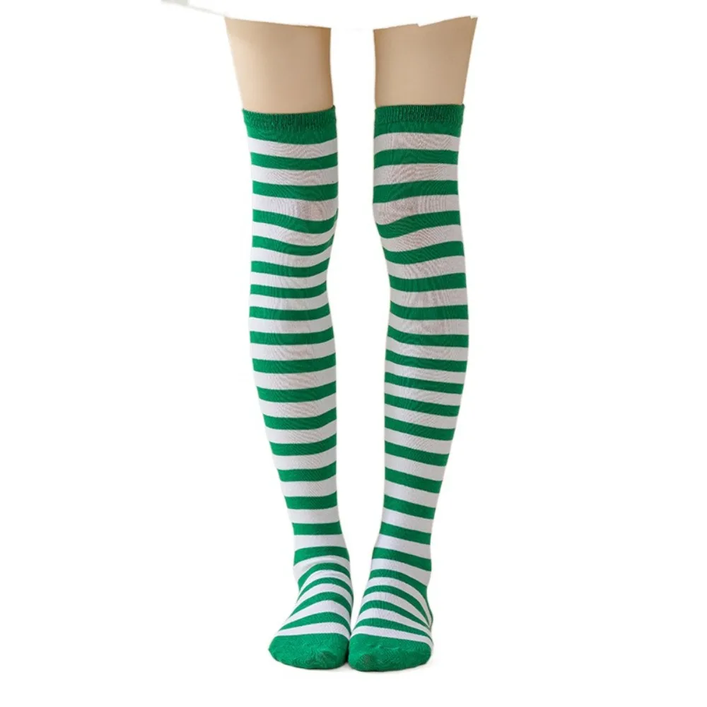 

Keep Warm Colorful Striped Stockings Japanese Style Soft Striped Long Socks Sweet Slim Over Knee Socks Festival Supplies