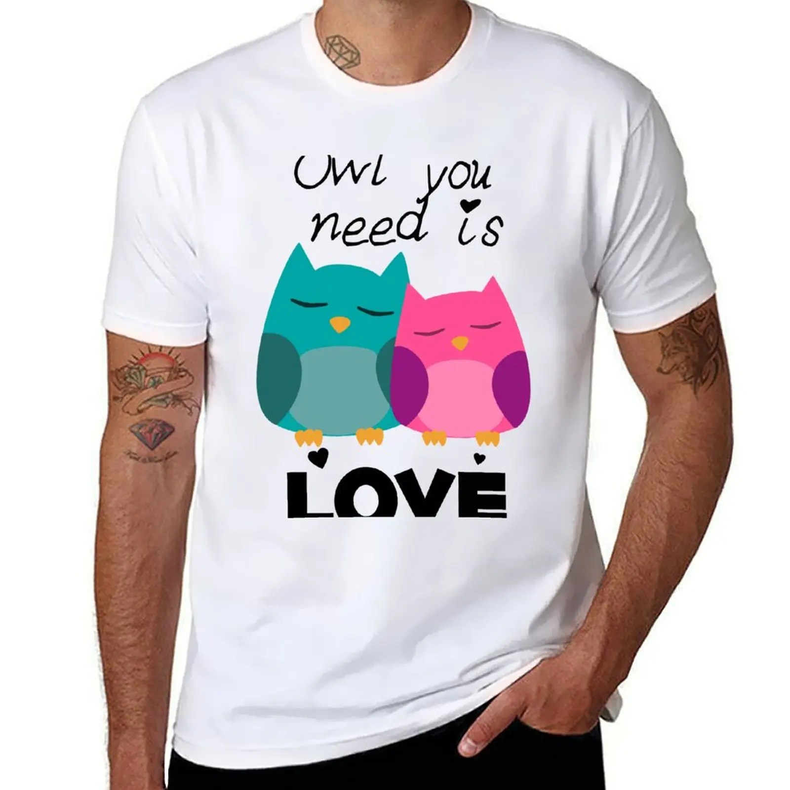 

Owl You Need Is Love T-Shirt man t shirts for men casual t shirt man cotton T-Shirt
