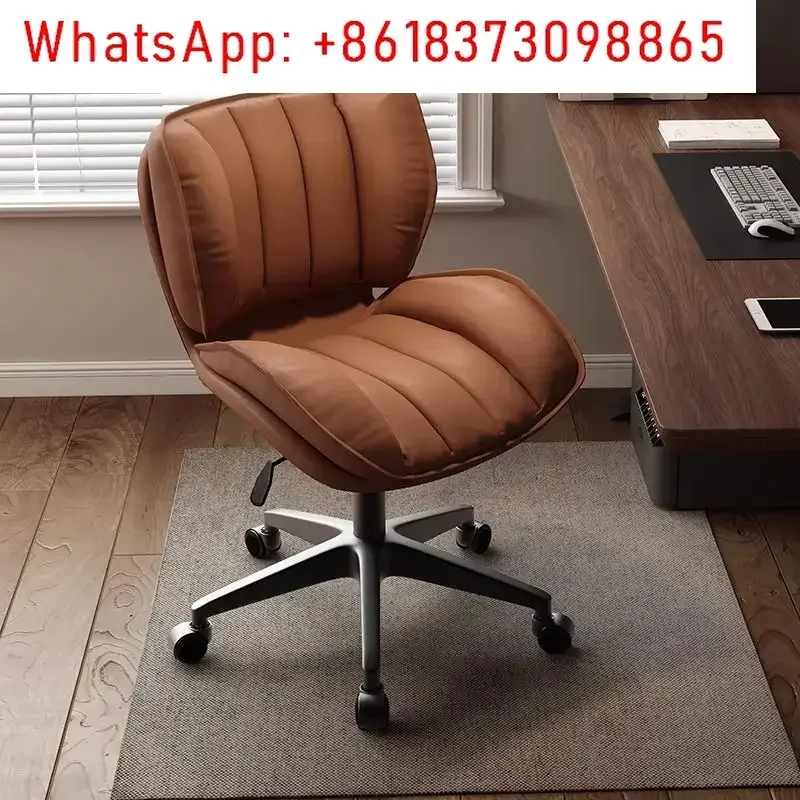 

Retro Computer Chair Home Bedroom Study Office Chair Ergonomic Backrest Lifting Swivel Chair Leather Living Room Leisure Chairs