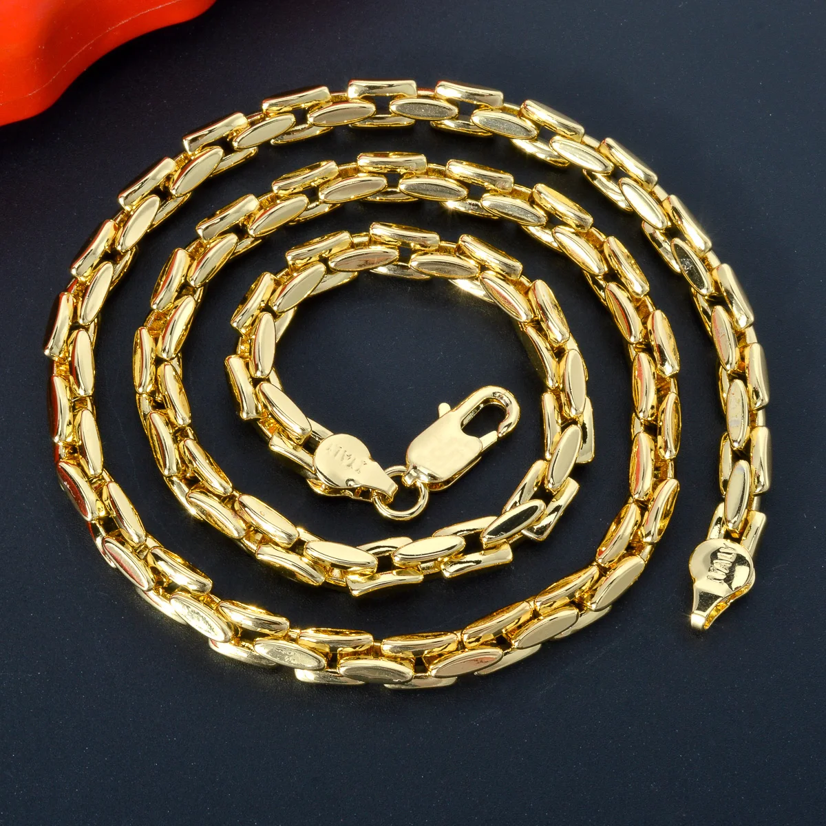 ZEADear Biżuteria Kubański naszyjnik łańcuszkowy dla mężczyzn Kobiety Podstawowy punkowy miedziany łańcuszek Choker Vintage Gold Color Solid Metal Colla