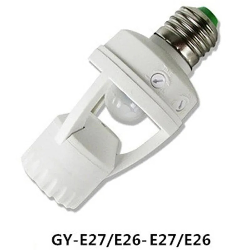 E27 Motion Sensor LED bulb Light Base Lamp plug Holder Switch 100-240V Detector E27 Light Control Smart Bulb Socket Adapter